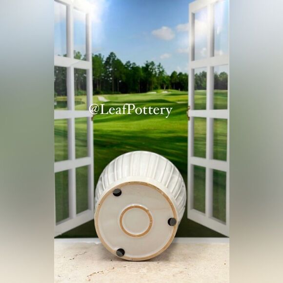 Pancho White Ceramic Planter Pot with Saucer Attached - Picture 8 of 9